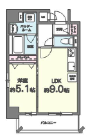 HUIT ARBRE 上町台(1LDK/2階)の間取り写真