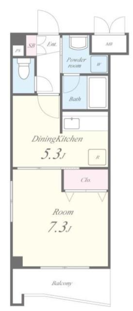 シャトードグリシーヌ(1DK/2階)の間取り写真