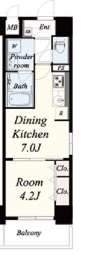 ベラルーチェ十三(1DK/7階)の間取り写真