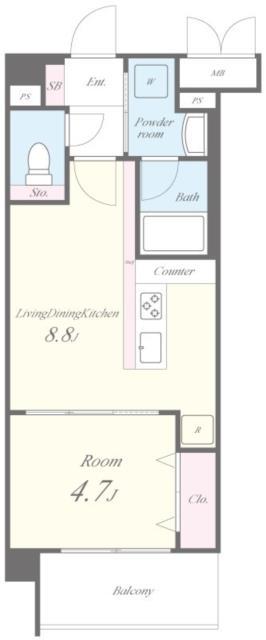 PARVIS FLORA TSURUMI (1LDK/3階)の間取り写真