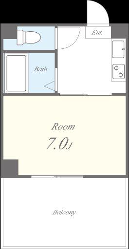 エクラ難波南(1K/6階)の間取り写真