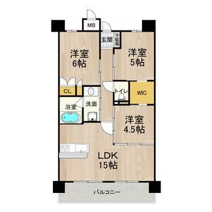 フロンティアタワー日本橋(3LDK/8階)の間取り写真