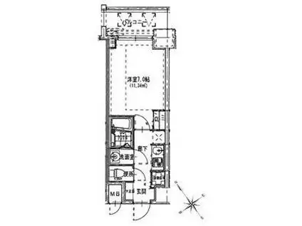 S-RESIDENCE 都島(1K/7階)の間取り写真