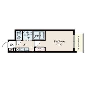 S-FORT桜川南(1K/8階)の間取り写真