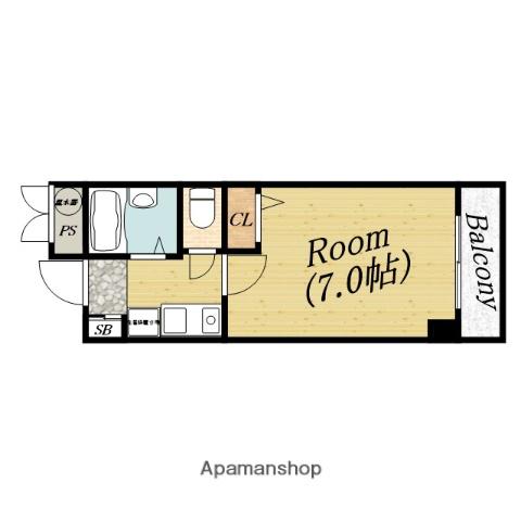 スマイル千林(1K/4階)の間取り写真