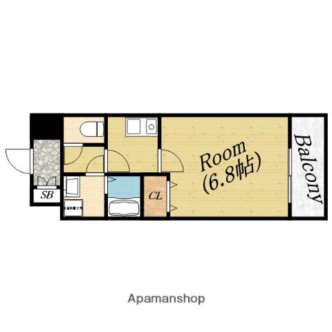 ラクラス高殿(1K/3階)の間取り写真