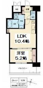 スプランディッド京橋イースト(1LDK/11階)の間取り写真