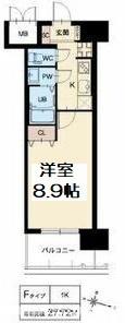 スプランディッド京橋イースト(1K/6階)の間取り写真