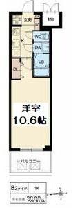 スプランディッド京橋イースト(1K/6階)の間取り写真