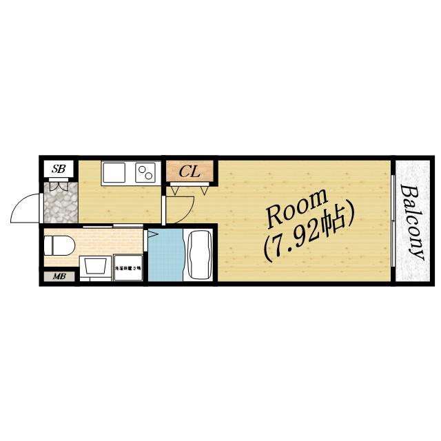 ライブ カーサ千林大宮(1K/2階)の間取り写真