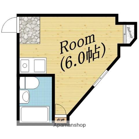 サクセスⅢ(ワンルーム/4階)の間取り写真