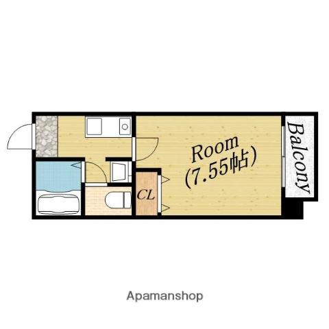 ETC大宮1(1K/3階)の間取り写真