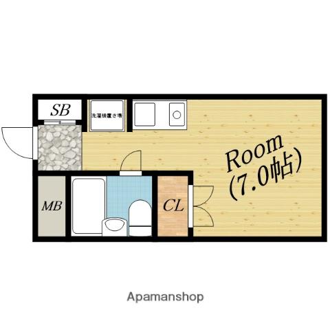 アインス中宮(ワンルーム/1階)の間取り写真