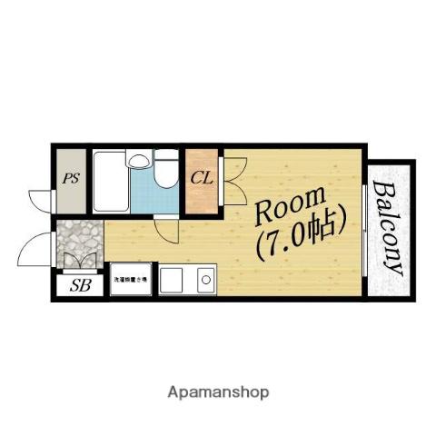 アインス中宮(ワンルーム/1階)の間取り写真