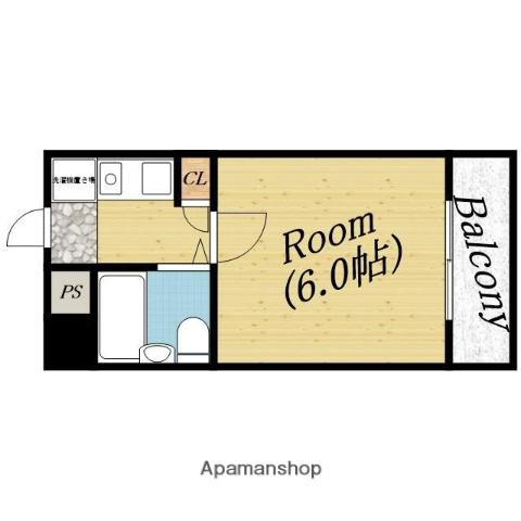 ジュネス大宮Ⅱ(ワンルーム/4階)の間取り写真