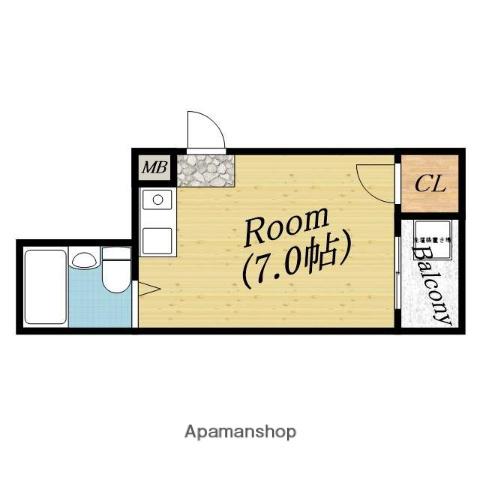 メゾングロワール(ワンルーム/4階)の間取り写真