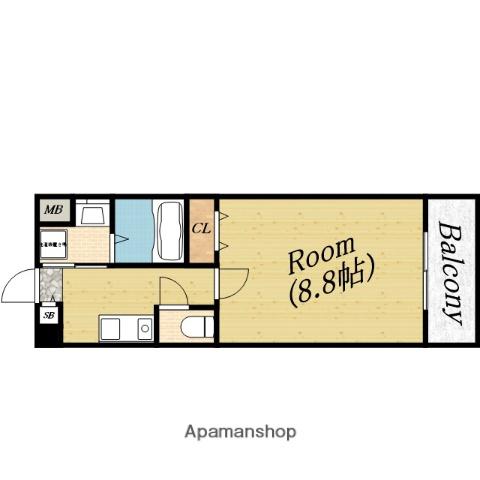 スリーブランチ(1K/2階)の間取り写真