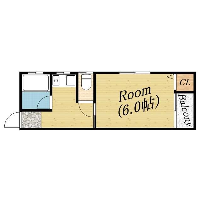 マンション第2新大宮(1K/3階)の間取り写真