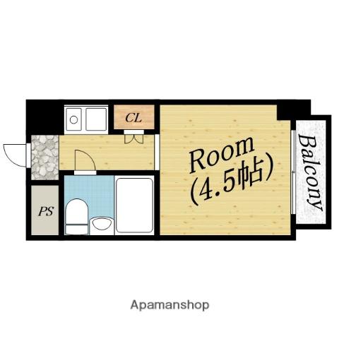 グレンヒルズ旭千林(1K/4階)の間取り写真