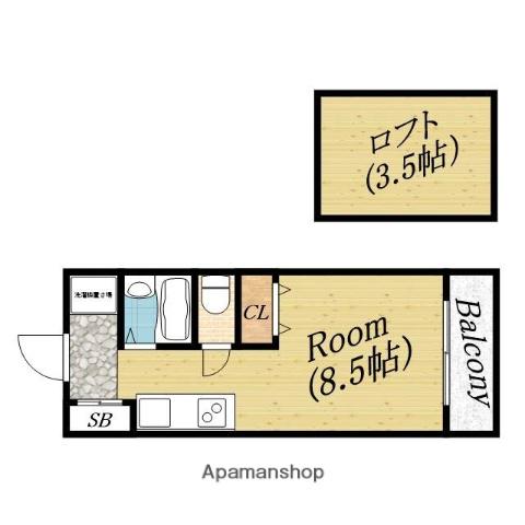 ヴィラリエゾン(1K/4階)の間取り写真