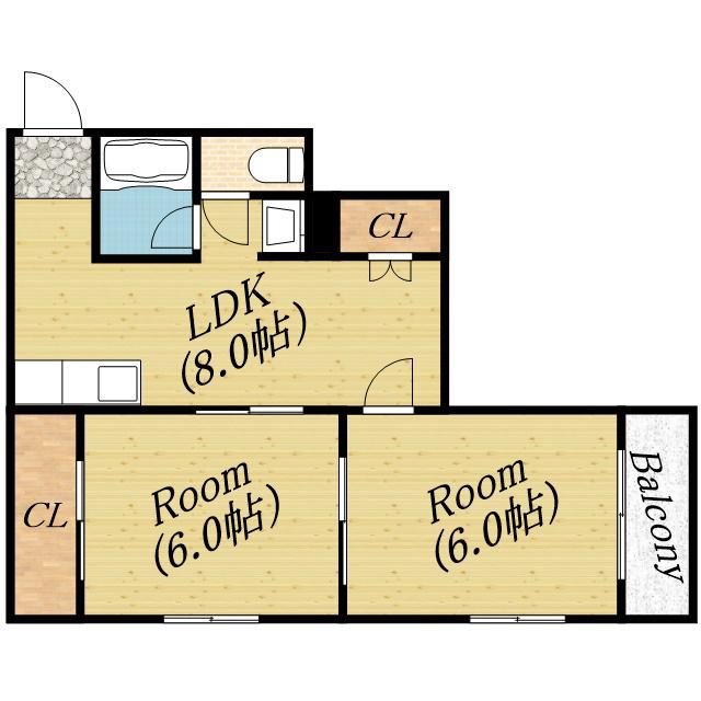 コンコード千林大宮(2DK/3階)の間取り写真