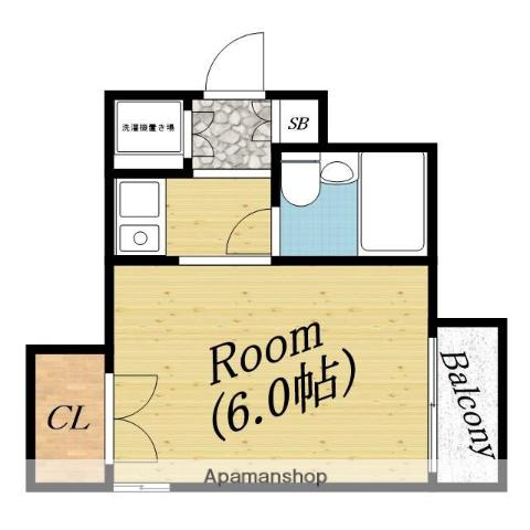 パレドゥナカミヤ(1K/1階)の間取り写真