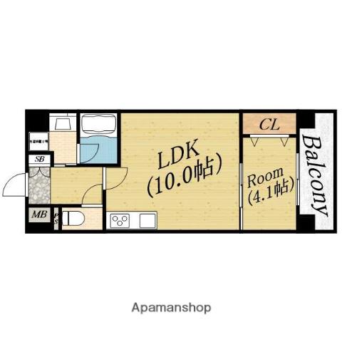 フェリーチェ城北公園(1LDK/7階)の間取り写真