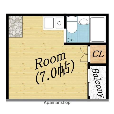 アパートメント旭Ⅱ(ワンルーム/4階)の間取り写真