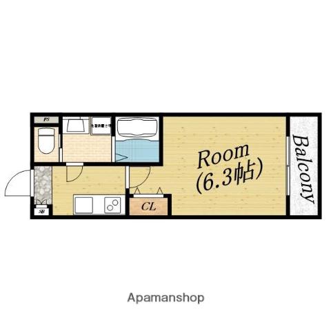 セリエ太子橋(1K/4階)の間取り写真