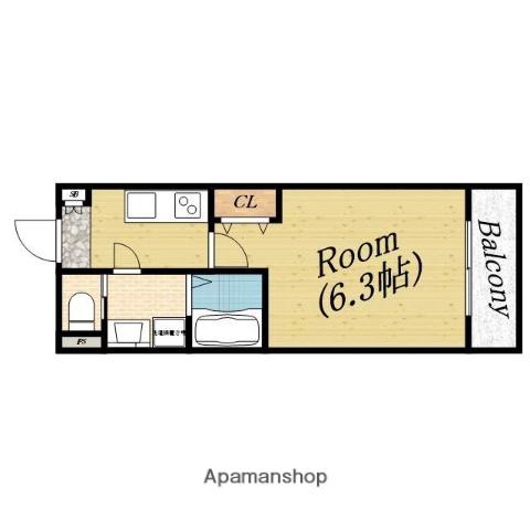 セリエ太子橋(1K/4階)の間取り写真