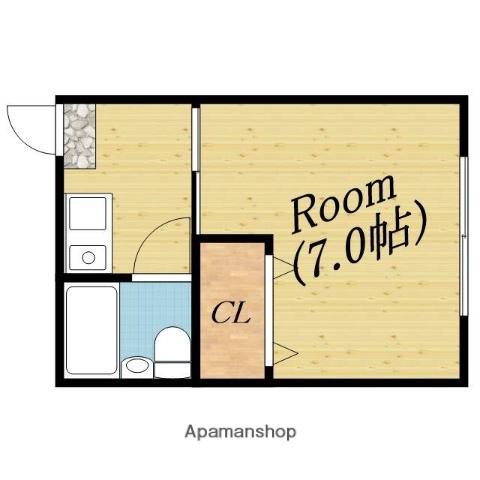 ハイツマエダ(1K/2階)の間取り写真