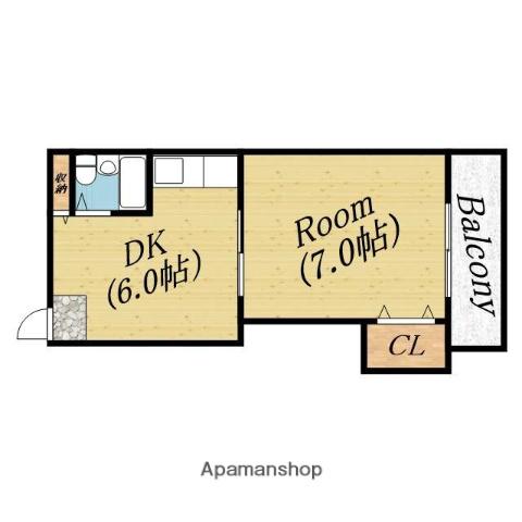 ナカジマハイツ(1DK/3階)の間取り写真