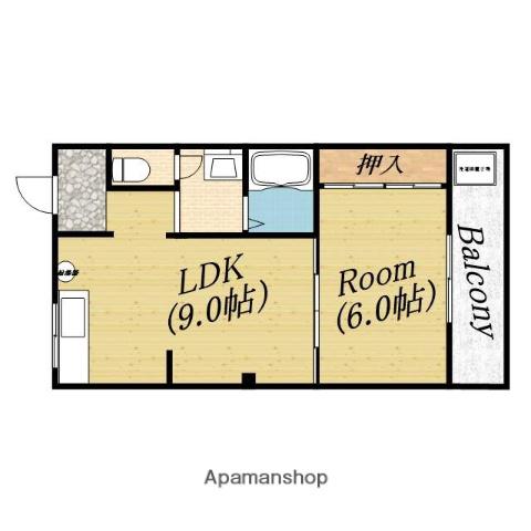 エスパシオ太子橋(1LDK/3階)の間取り写真
