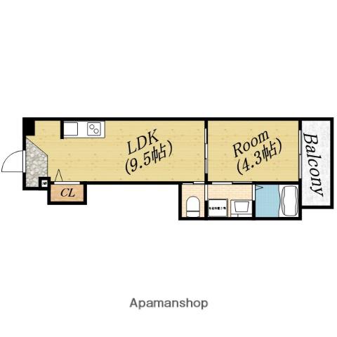 ジオグラン(1LDK/2階)の間取り写真