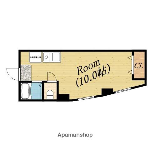 エレガント中宮(ワンルーム/3階)の間取り写真