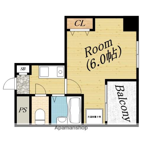 千林ロイヤルハイツ(1K/5階)の間取り写真