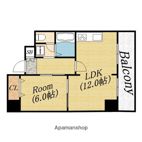 千林ロイヤルハイツ(1LDK/6階)の間取り写真