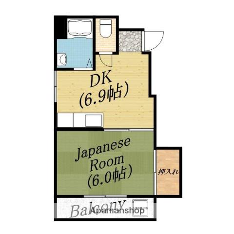 今市ハイツ(1DK/4階)の間取り写真