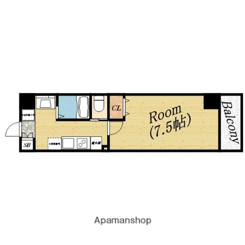 みおつくし今市(1K/2階)の間取り写真