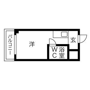 グリーンシティ21(ワンルーム/4階)の間取り写真