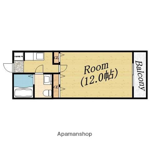 第2山一ビル(1K/2階)の間取り写真