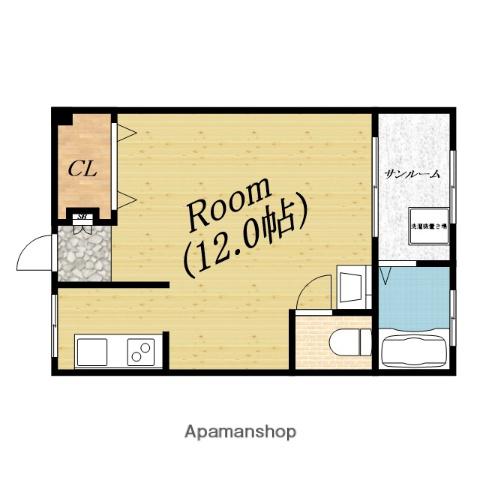 大阪メトロ谷町線 千林大宮駅 徒歩8分 3階建 築53年(ワンルーム/3階)の間取り写真