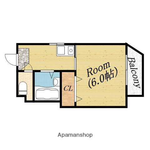 エレガントヒルズ(1K/2階)の間取り写真