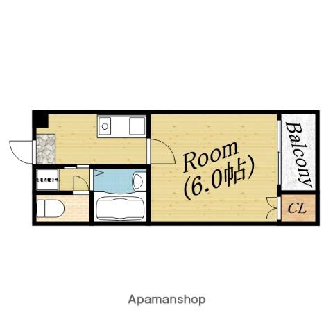 エヌズコートⅡ(1K/1階)の間取り写真