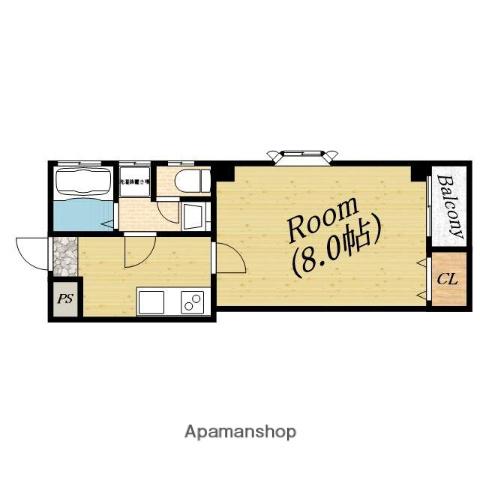 メゾンカルム(1K/2階)の間取り写真