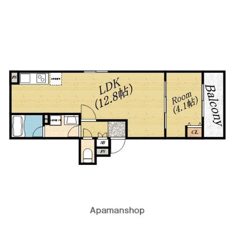 ルミエリア森小路(1LDK/1階)の間取り写真