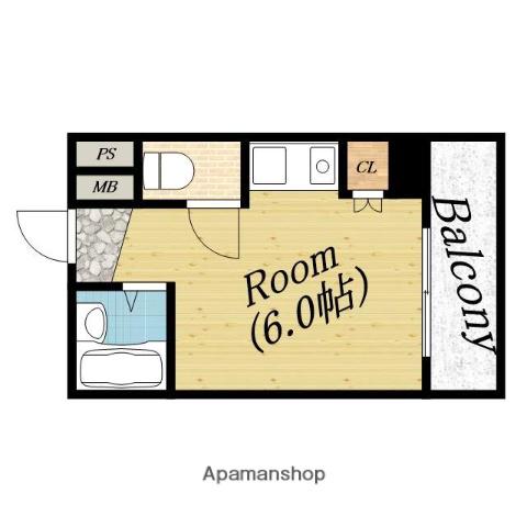 エクソン高殿(ワンルーム/2階)の間取り写真