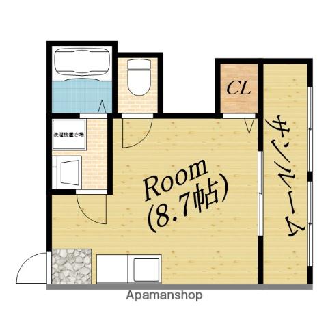 ヴィラナリー清水(ワンルーム/3階)の間取り写真