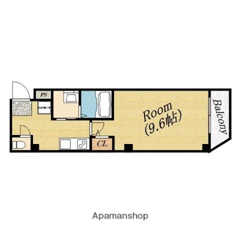 グランデール(1K/2階)の間取り写真