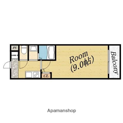 グランデール(1K/3階)の間取り写真